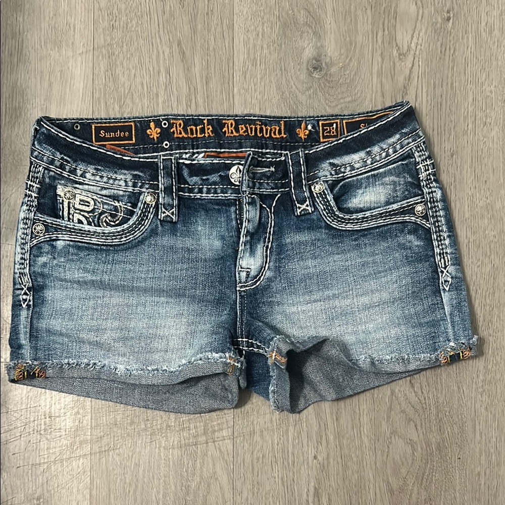 Rock Revival Distressed Blue Jean Shorts